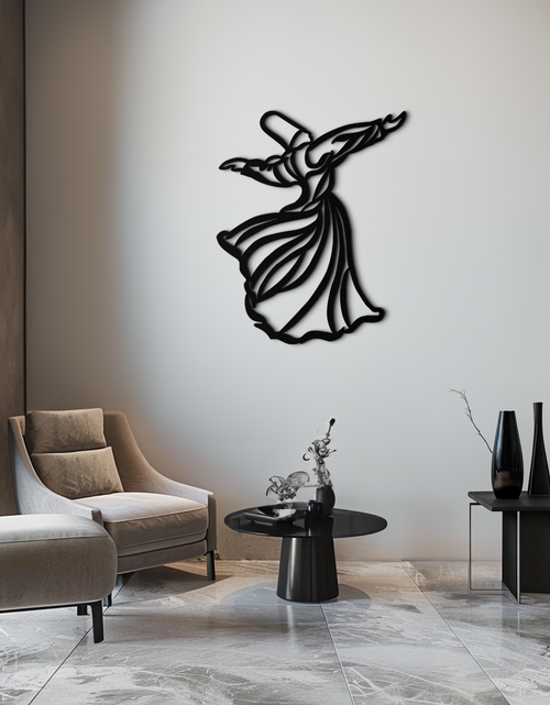 Load image into Gallery viewer, Semazen Metal Wall Art - Whirling Dervish Sufi Decor - KAF226
