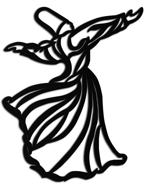 Load image into Gallery viewer, Semazen Metal Wall Art - Whirling Dervish Sufi Decor - KAF226
