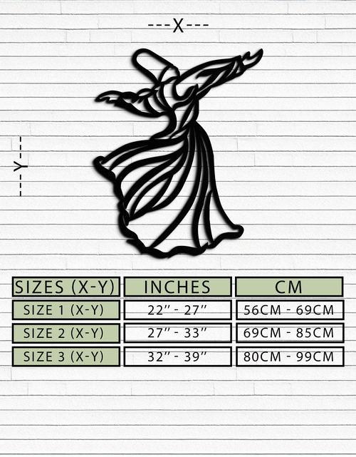 Load image into Gallery viewer, Semazen Metal Wall Art - Whirling Dervish Sufi Decor - KAF226
