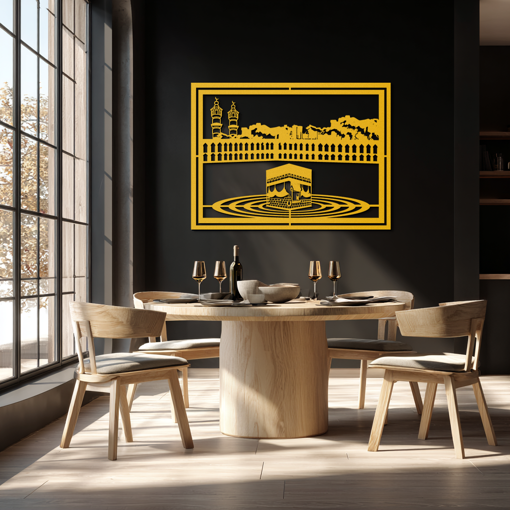 Kaaba Metal Wall Art - Sacred Islamic Wall Decor - KAF232