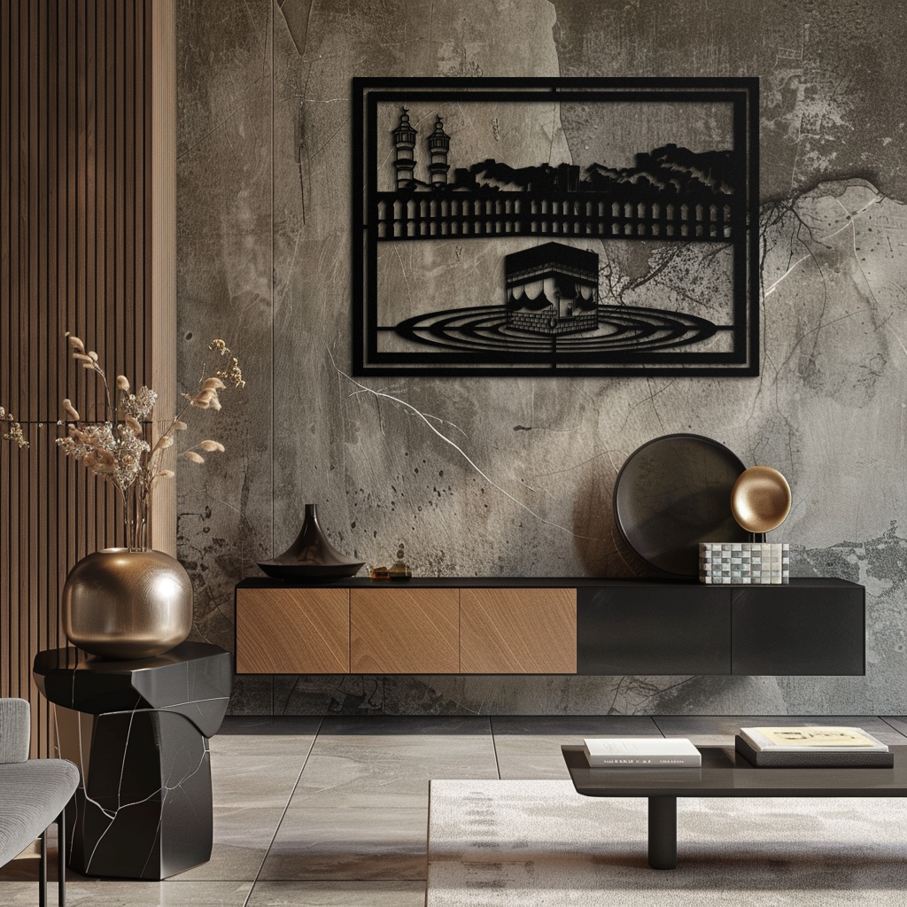 Kaaba Metal Wall Art - Sacred Islamic Wall Decor - KAF232