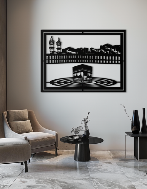 Load image into Gallery viewer, Kaaba Metal Wall Art - Sacred Islamic Wall Decor - KAF232
