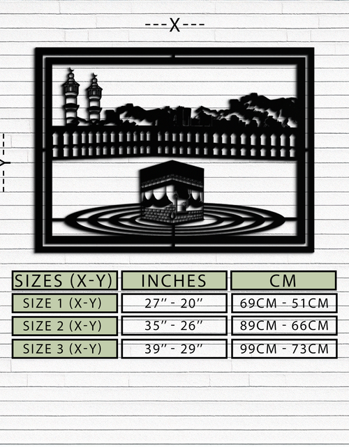 Load image into Gallery viewer, Kaaba Metal Wall Art - Sacred Islamic Wall Decor - KAF232

