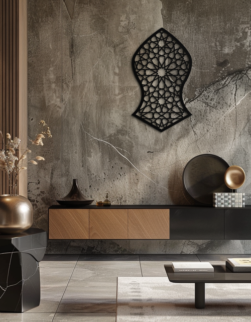 Resmi Galeri görüntüleyicisine yükleyin, Selçuklu Desenli Metal Duvar Sanatı – Zamansız Geometrik Zarafet - KAF245
