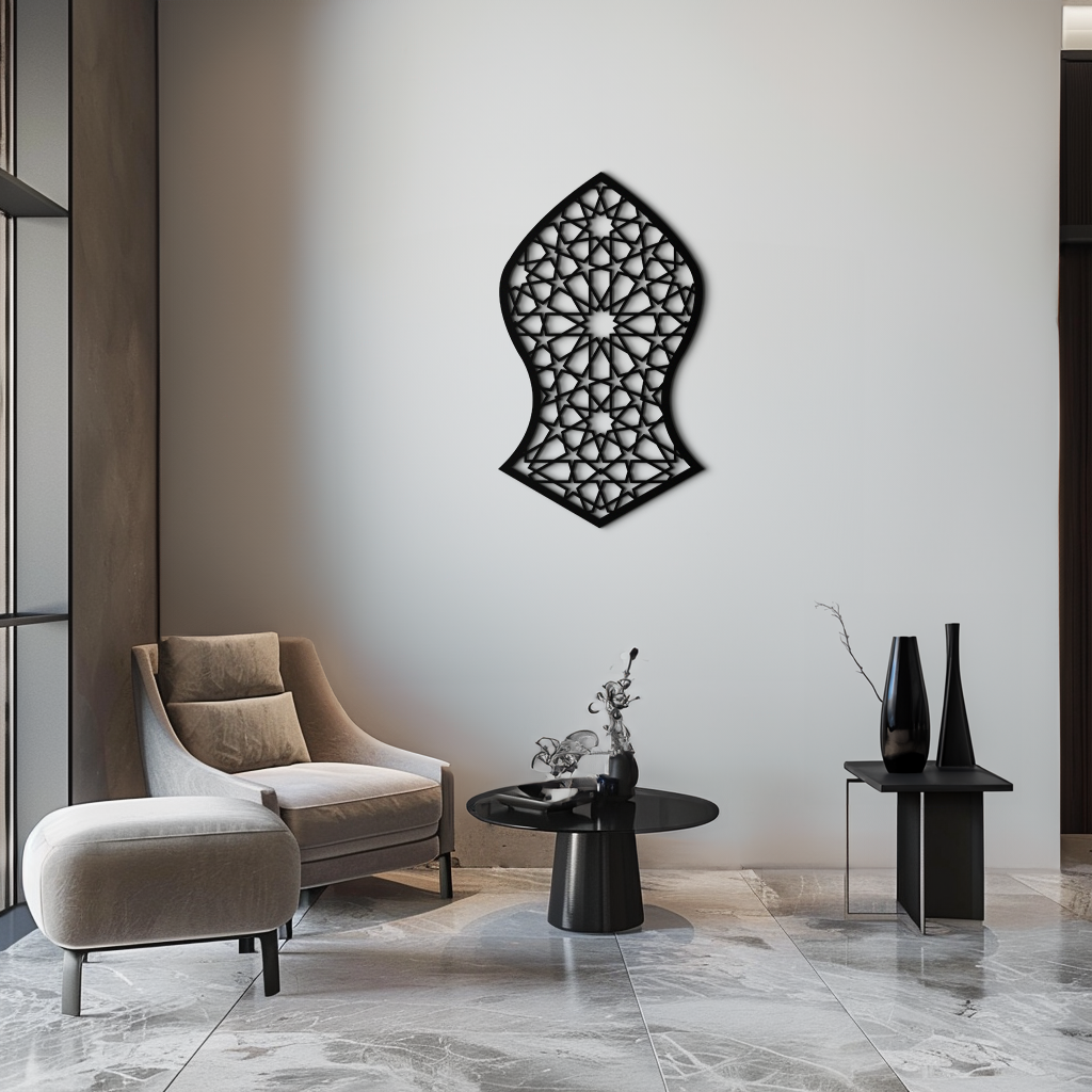 Selçuklu Desenli Metal Duvar Sanatı – Zamansız Geometrik Zarafet - KAF245