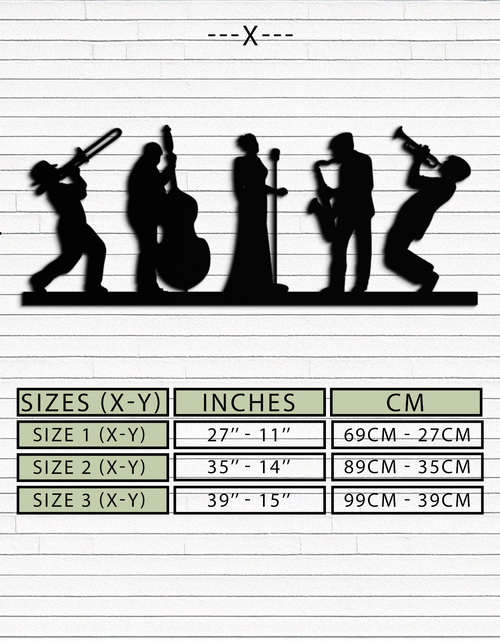 Resmi Galeri görüntüleyicisine yükleyin, Caz Grubu Metal Duvar Sanatı - Modern Müzisyen Silüeti Dekoru- KAF254
