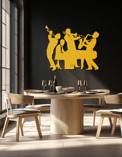 Load image into Gallery viewer, Jazz Band Metal Wall Art - Modern Musical Silhouette Decor- KAF255
