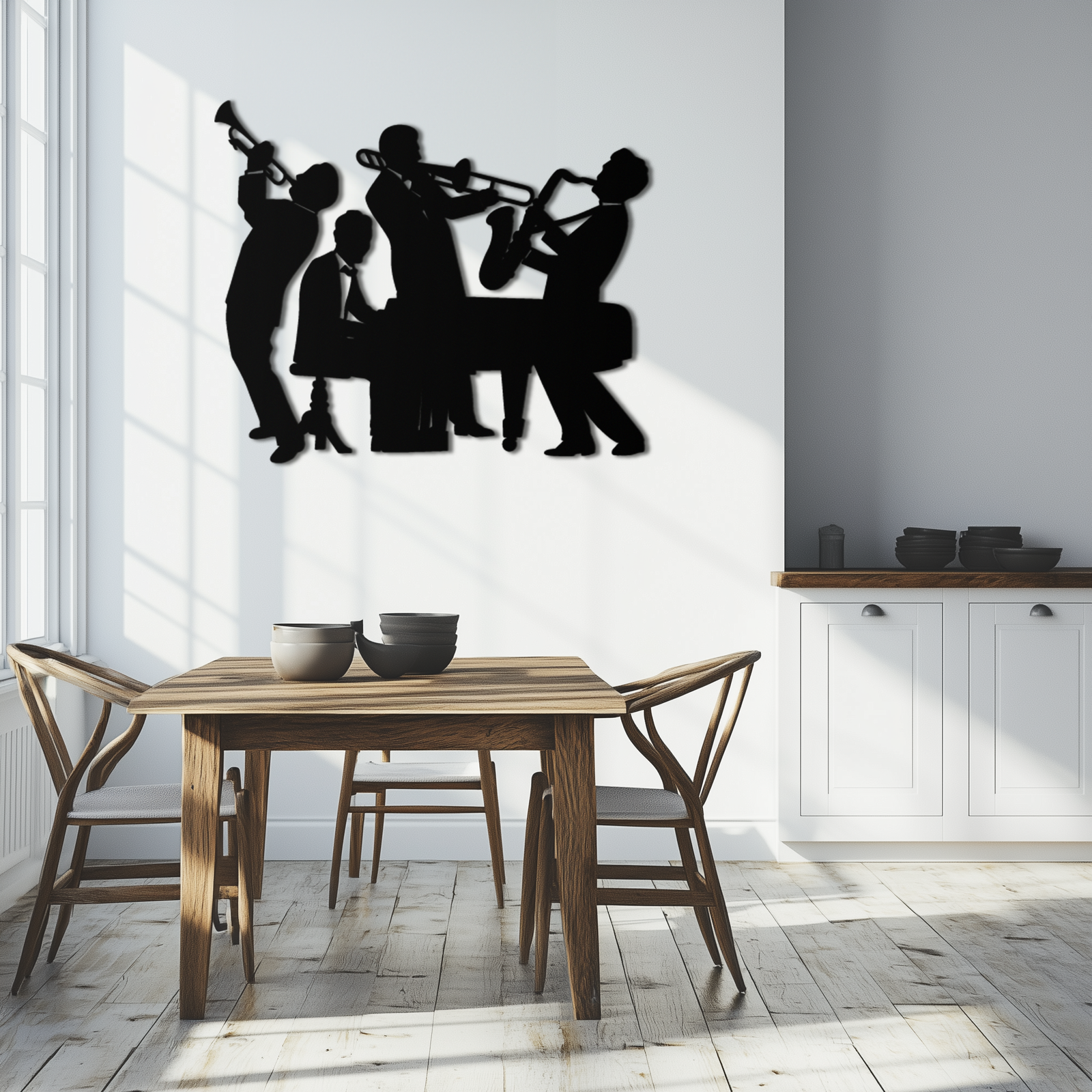 Jazz Band Metal Wall Art - Modern Musical Silhouette Decor- KAF255