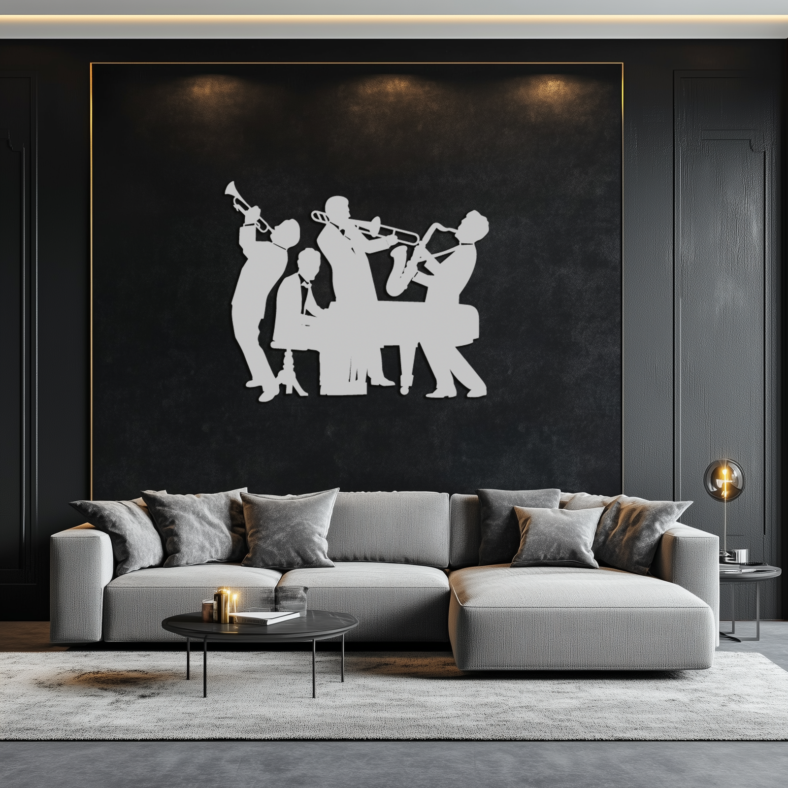 Jazz Band Metal Wall Art - Modern Musical Silhouette Decor- KAF255