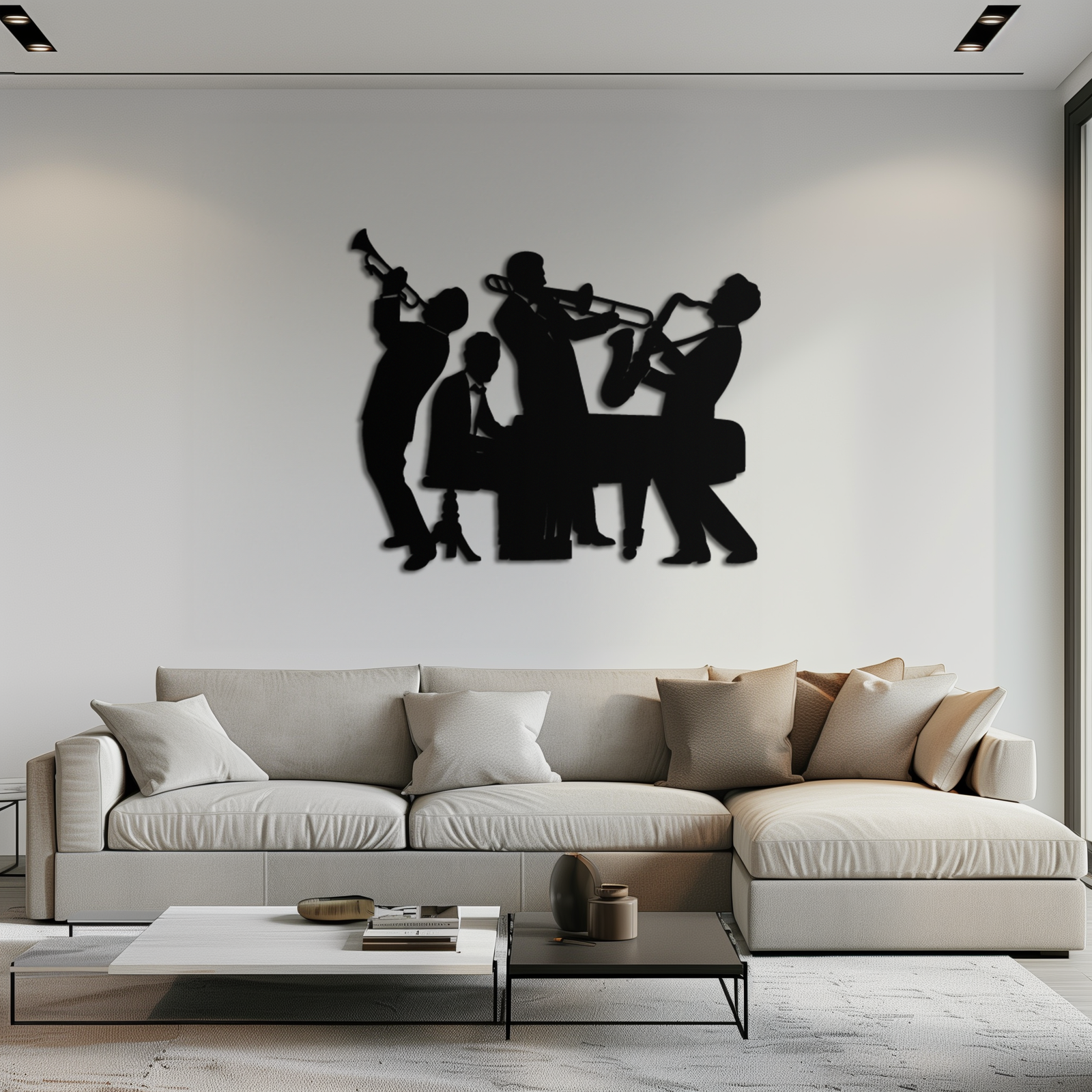Jazz Band Metal Wall Art - Modern Musical Silhouette Decor- KAF255