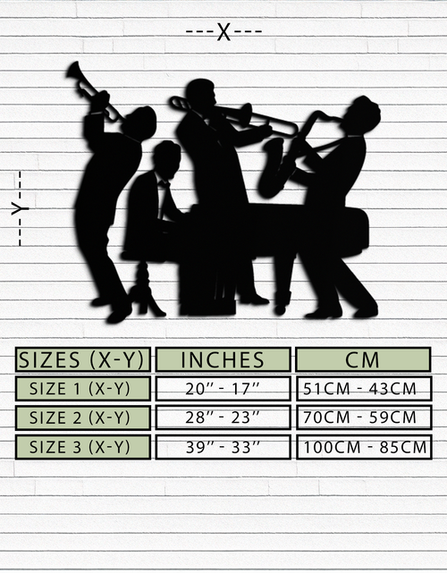 Load image into Gallery viewer, Jazz Band Metal Wall Art - Modern Musical Silhouette Decor- KAF255
