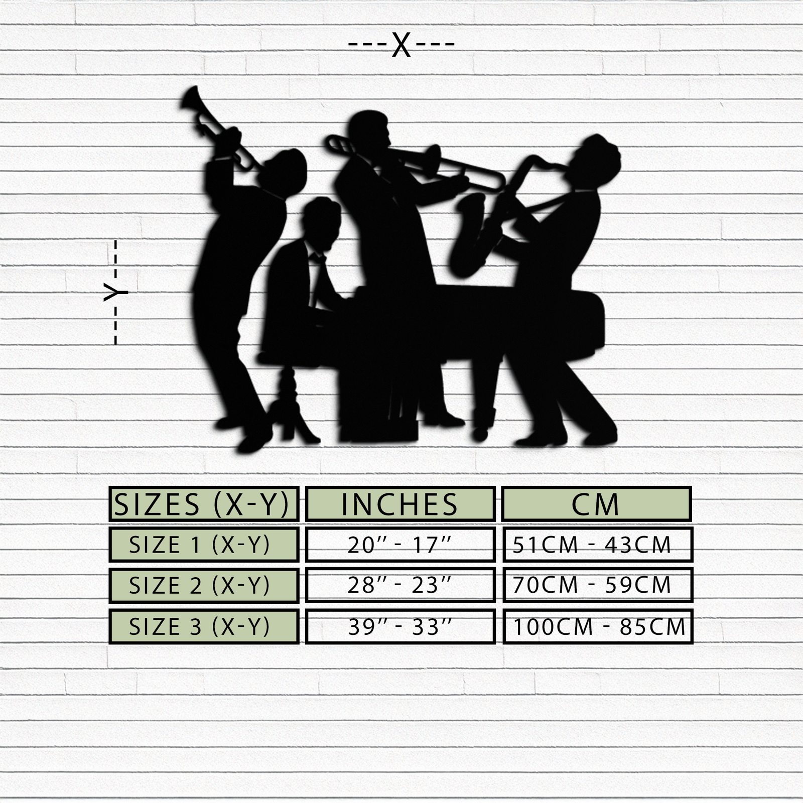 Jazz Band Metal Wall Art - Modern Musical Silhouette Decor- KAF255