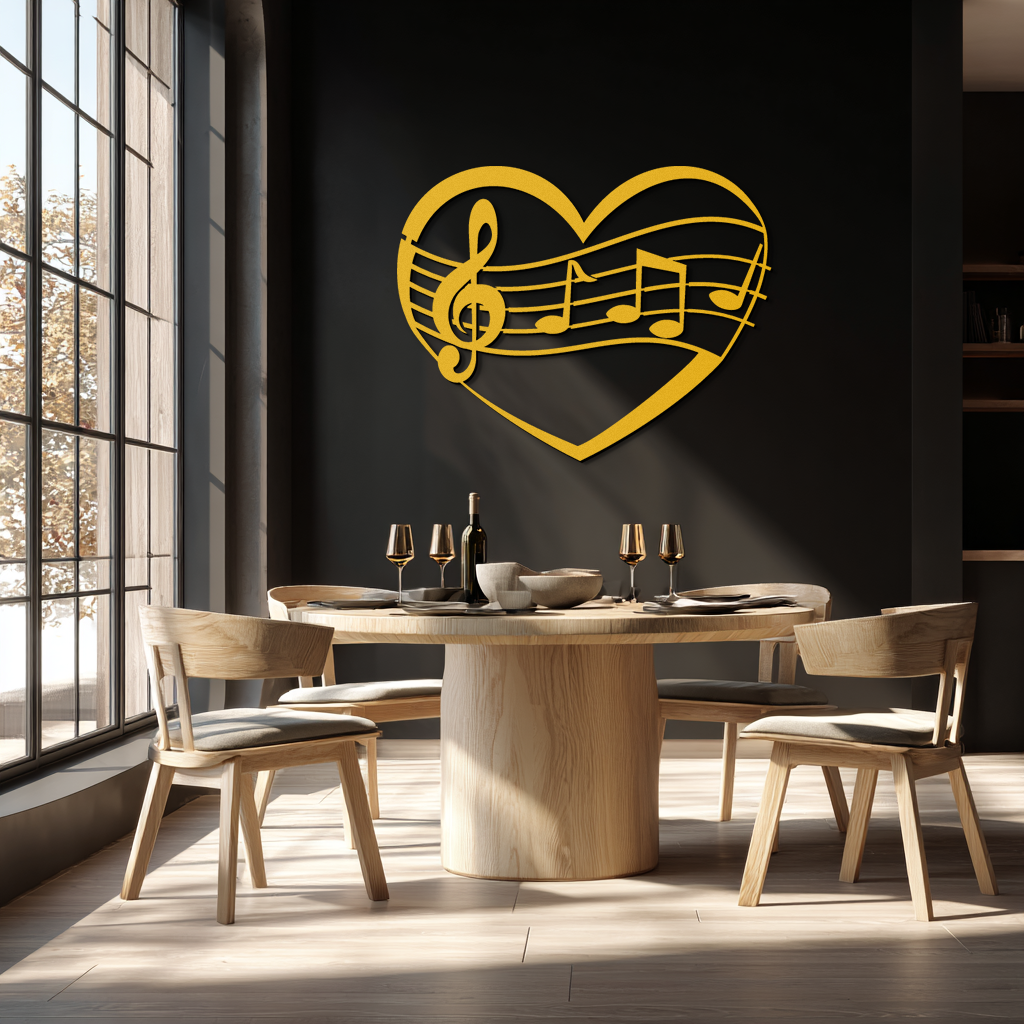 Musical Heart Metal Wall Art - Music Lover’s Home Decor- KAF256