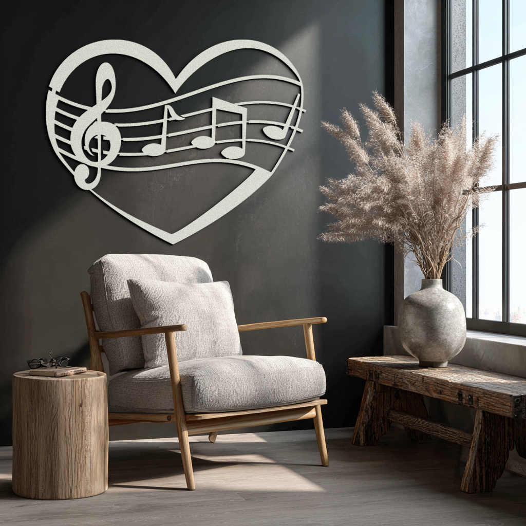 Musical Heart Metal Wall Art - Music Lover’s Home Decor- KAF256