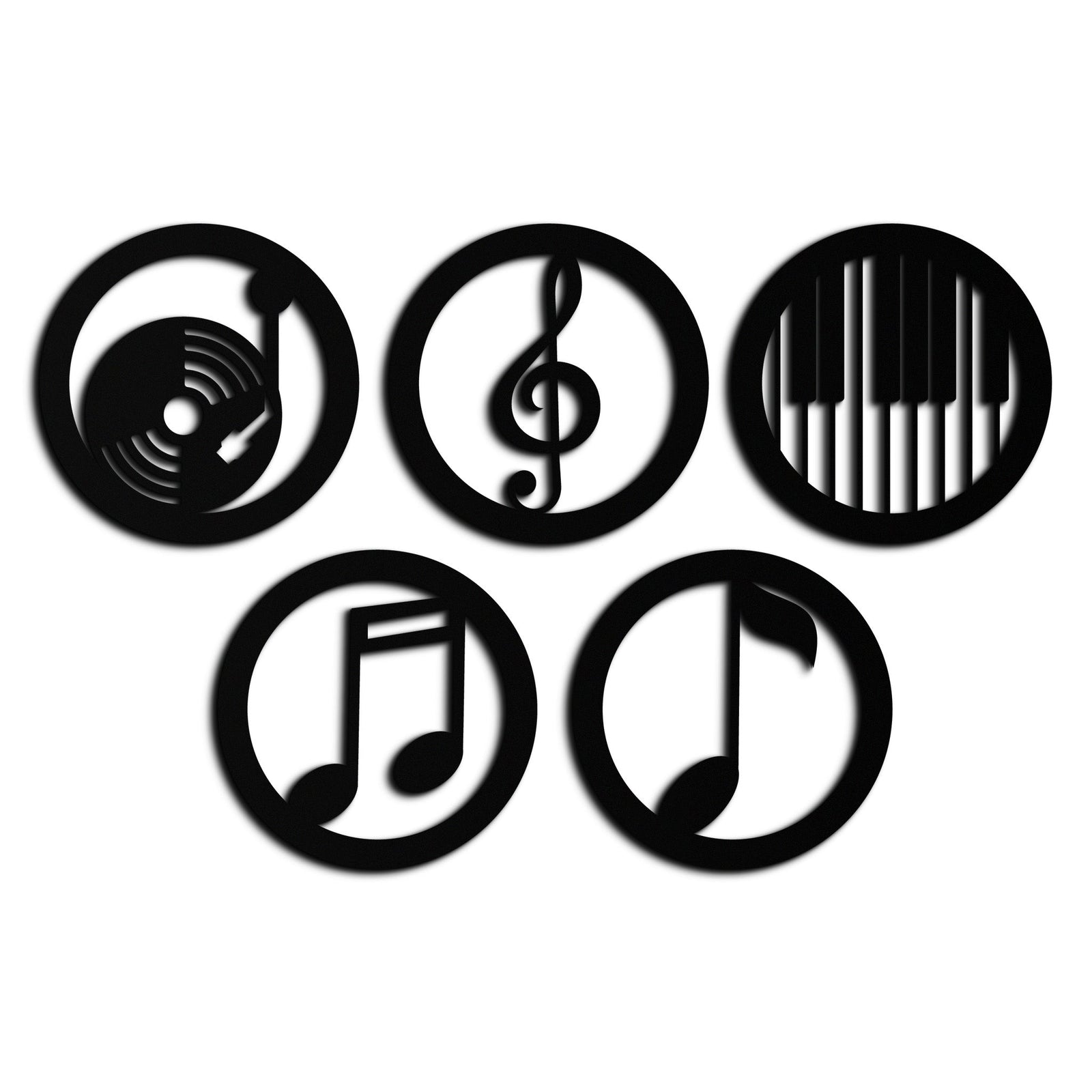Music Notes & Instruments Wall Art - Modern Metal Music Decor- KAF257