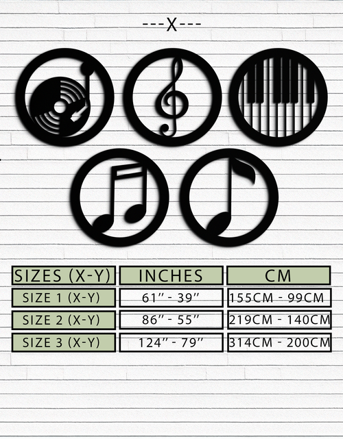 Load image into Gallery viewer, Music Notes &amp; Instruments Wall Art - Modern Metal Music Decor- KAF257
