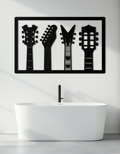 Resmi Galeri görüntüleyicisine yükleyin, Gitar Sapı Metal Duvar Sanatı - Modern Müzik Severlerin Dekoru- KAF258

