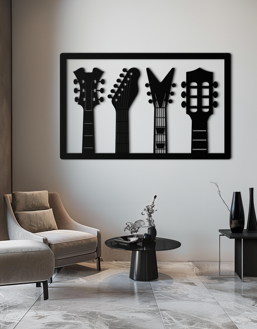 Resmi Galeri görüntüleyicisine yükleyin, Gitar Sapı Metal Duvar Sanatı - Modern Müzik Severlerin Dekoru- KAF258
