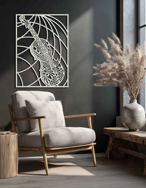 Load image into Gallery viewer, Ornamental Violin Metal Wall Art - Musical Instrument Decor- KAF259
