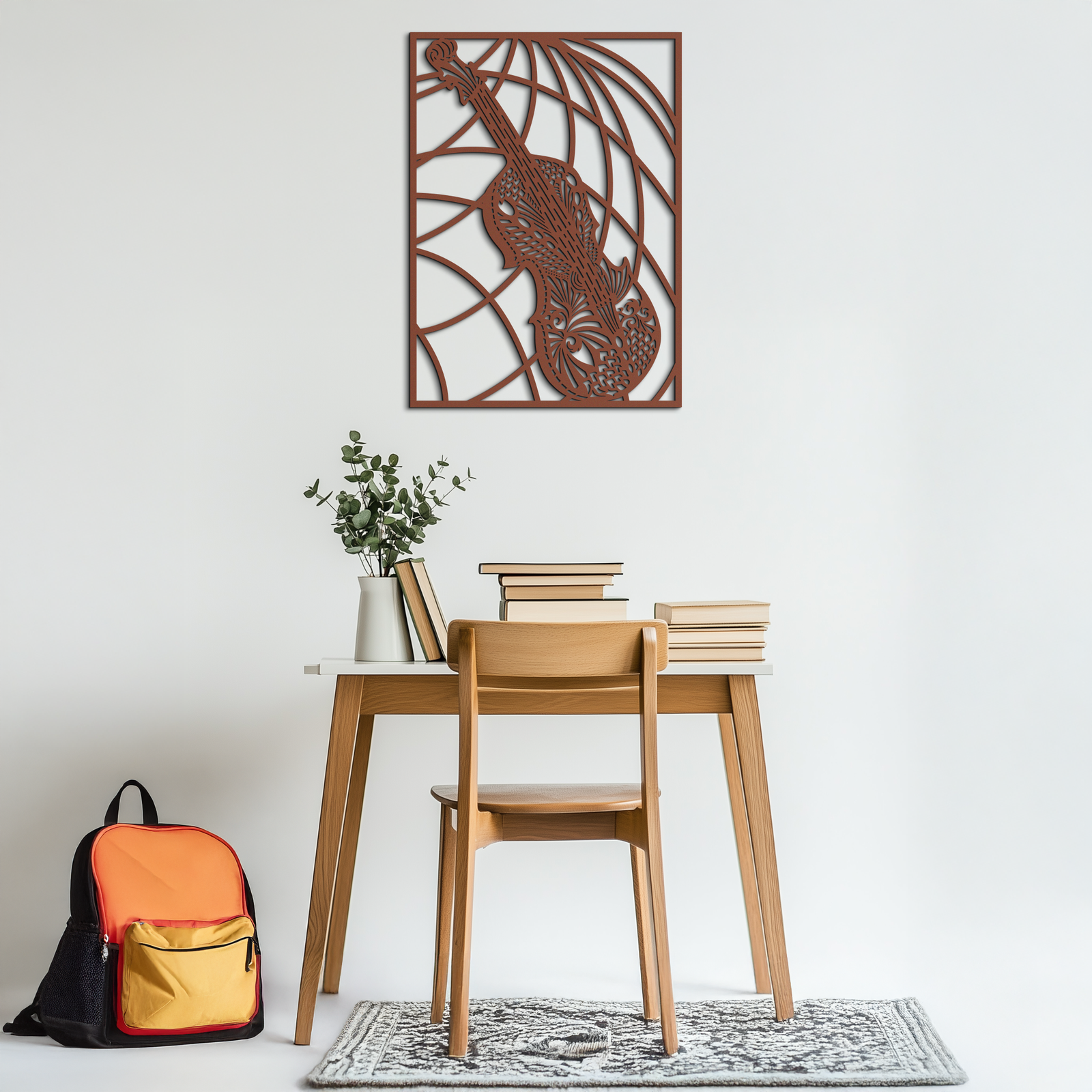 Ornamental Violin Metal Wall Art - Musical Instrument Decor- KAF259