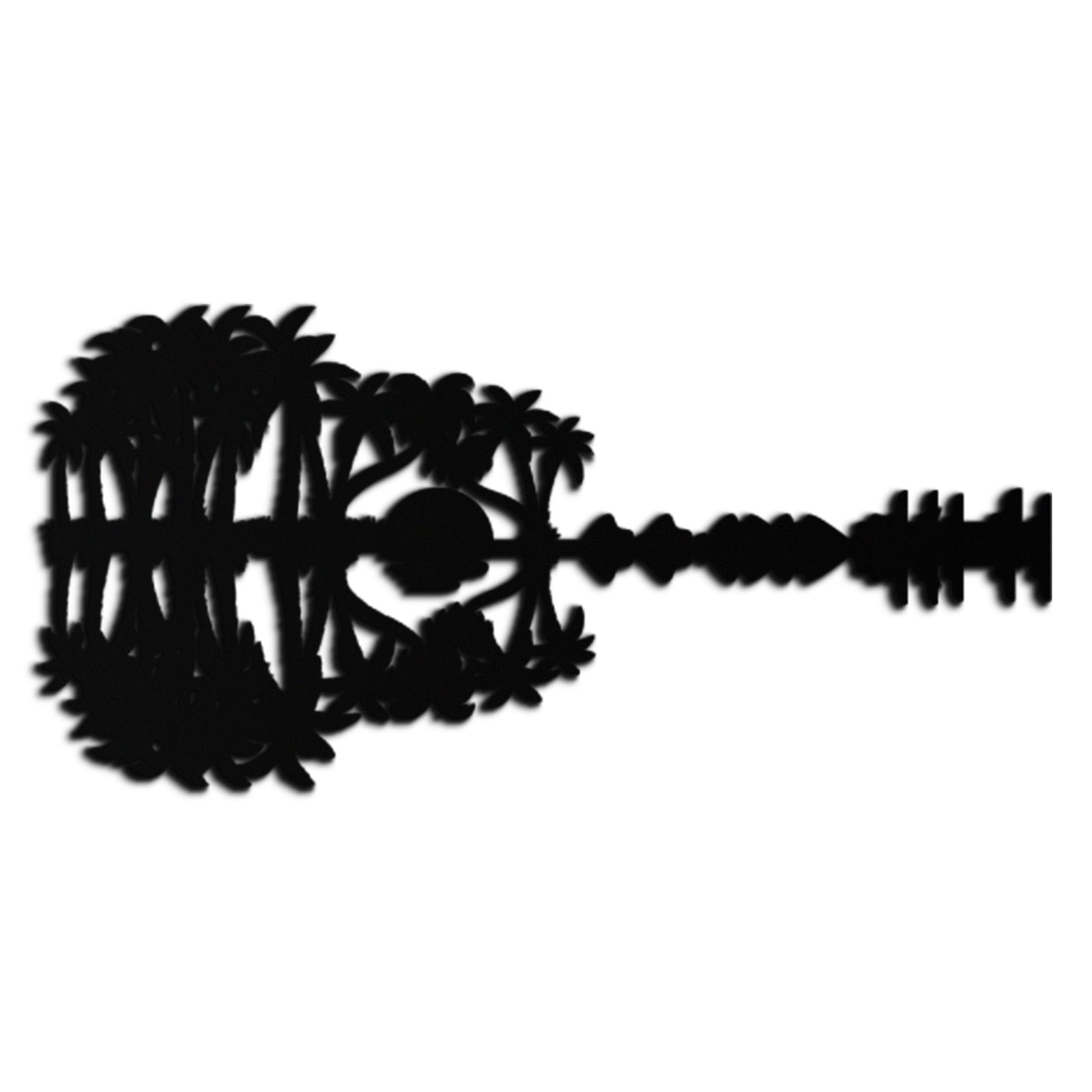 Sunset Guitar Metal Wall Art - Nature-Inspired Music Decor- KAF261
