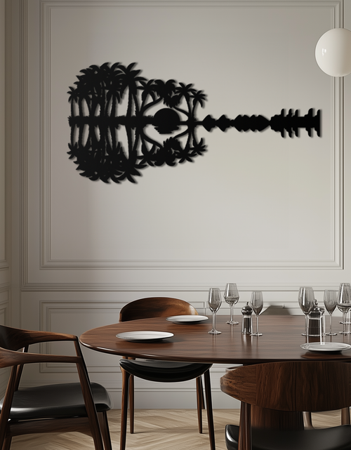 Load image into Gallery viewer, Sunset Guitar Metal Wall Art - Nature-Inspired Music Decor- KAF261
