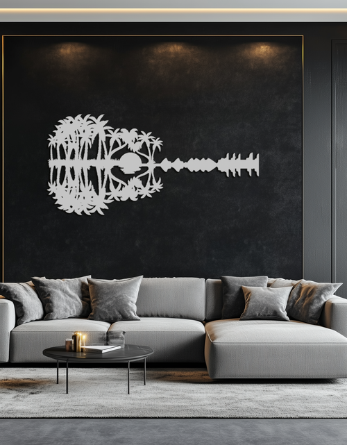 Load image into Gallery viewer, Sunset Guitar Metal Wall Art - Nature-Inspired Music Decor- KAF261
