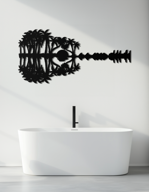 Load image into Gallery viewer, Sunset Guitar Metal Wall Art - Nature-Inspired Music Decor- KAF261

