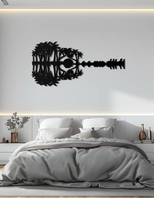 Load image into Gallery viewer, Sunset Guitar Metal Wall Art - Nature-Inspired Music Decor- KAF261

