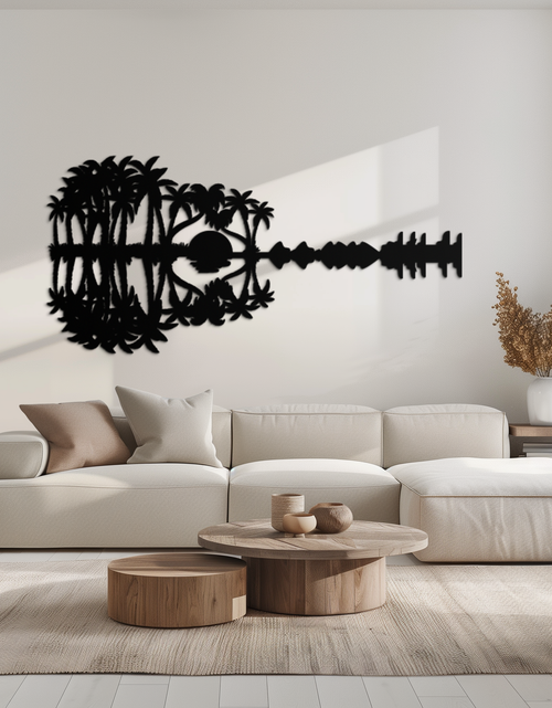 Load image into Gallery viewer, Sunset Guitar Metal Wall Art - Nature-Inspired Music Decor- KAF261
