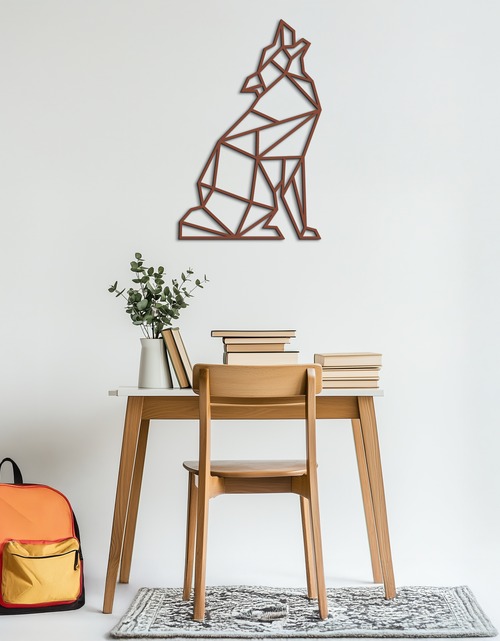 Load image into Gallery viewer, Geometric Wolf Metal Wall Art - Modern Animal Decor- KAF262
