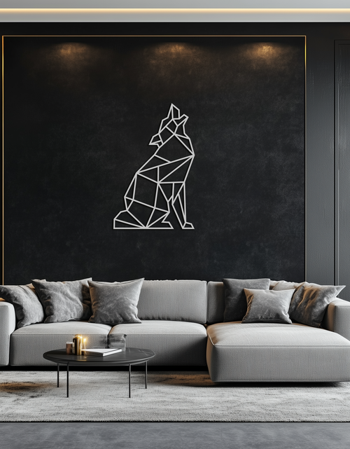 Load image into Gallery viewer, Geometric Wolf Metal Wall Art - Modern Animal Decor- KAF262

