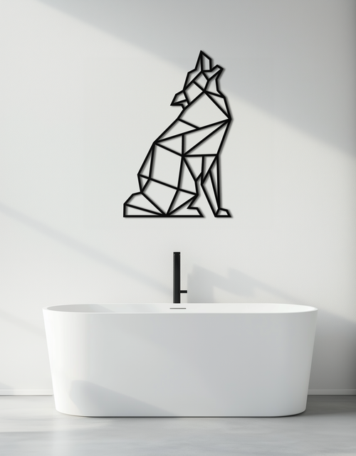 Load image into Gallery viewer, Geometric Wolf Metal Wall Art - Modern Animal Decor- KAF262
