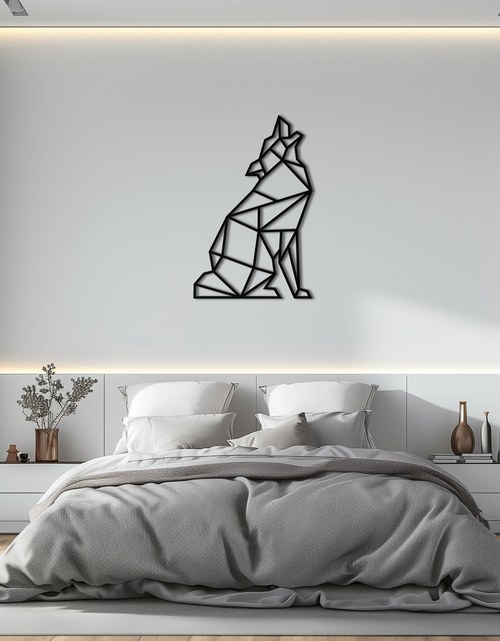 Load image into Gallery viewer, Geometric Wolf Metal Wall Art - Modern Animal Decor- KAF262
