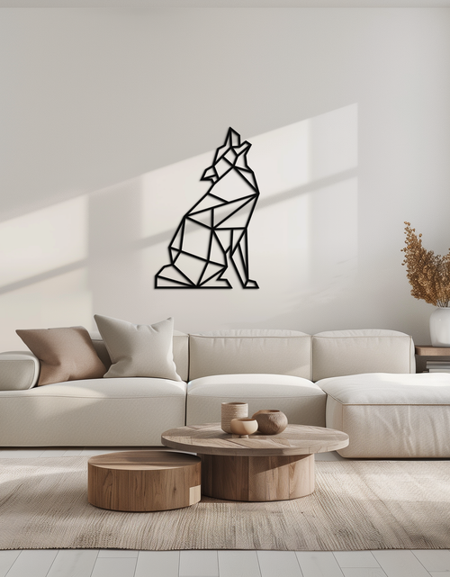 Load image into Gallery viewer, Geometric Wolf Metal Wall Art - Modern Animal Decor- KAF262
