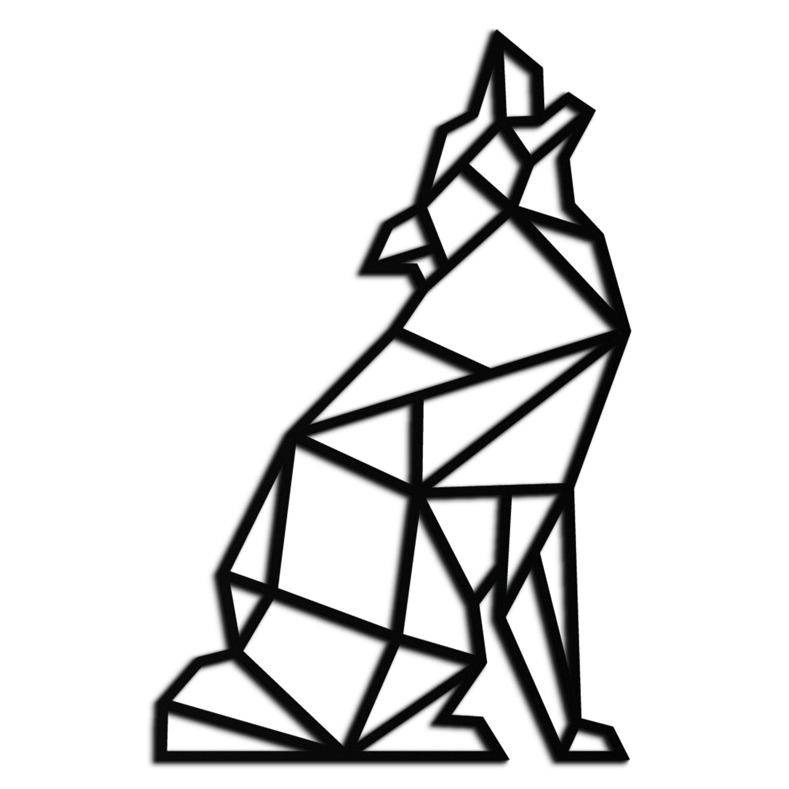 Geometric Wolf Metal Wall Art - Modern Animal Decor- KAF262