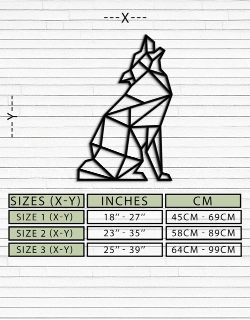Load image into Gallery viewer, Geometric Wolf Metal Wall Art - Modern Animal Decor- KAF262
