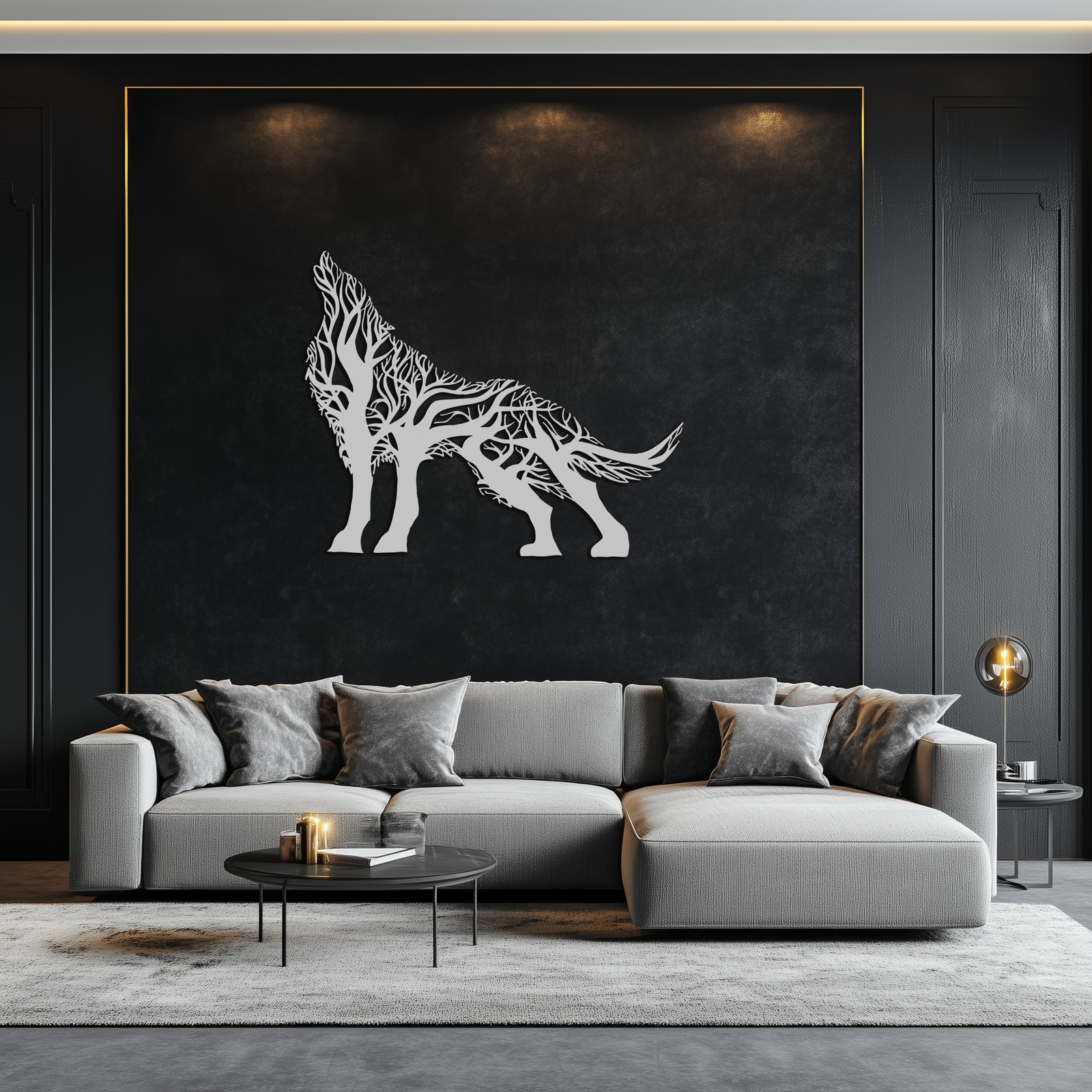 Tree Wolf Metal Wall Art - Nature-Inspired Wildlife Decor- KAF263