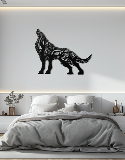 Load image into Gallery viewer, Tree Wolf Metal Wall Art - Nature-Inspired Wildlife Decor- KAF263
