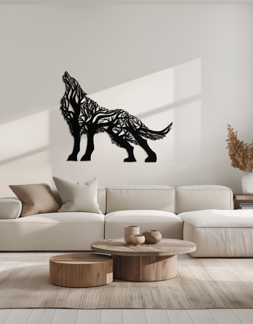 Load image into Gallery viewer, Tree Wolf Metal Wall Art - Nature-Inspired Wildlife Decor- KAF263
