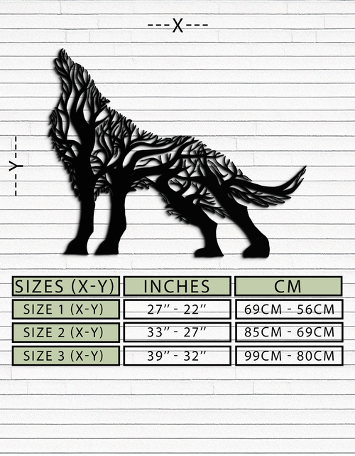 Load image into Gallery viewer, Tree Wolf Metal Wall Art - Nature-Inspired Wildlife Decor- KAF263
