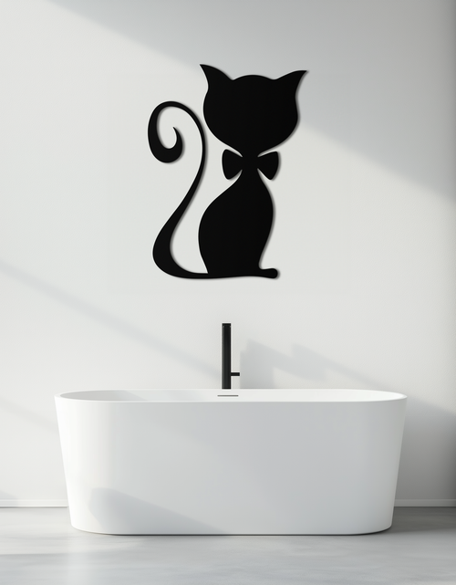 Load image into Gallery viewer, Cute Cat Metal Wall Art – Minimalist Feline Decor - KAF268
