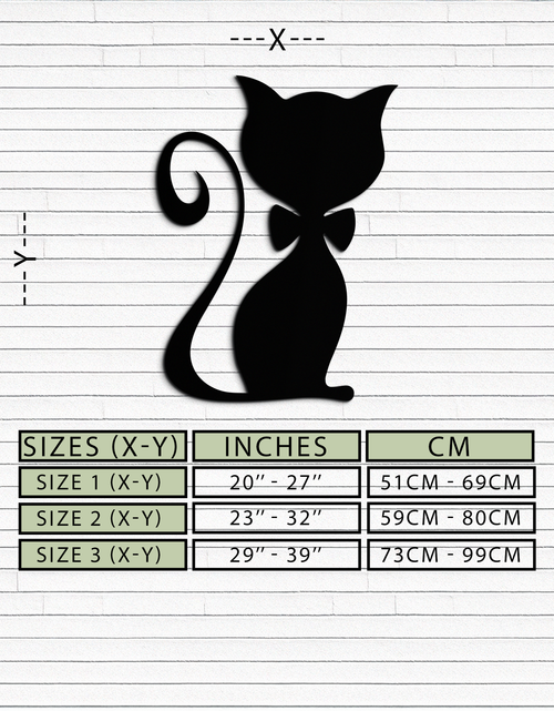 Load image into Gallery viewer, Cute Cat Metal Wall Art – Minimalist Feline Decor - KAF268
