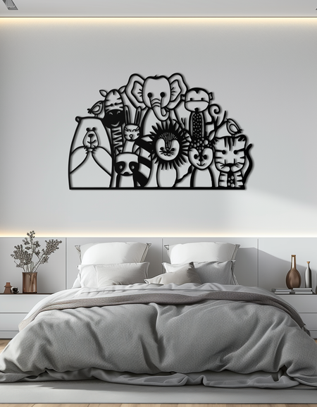 Cute Animal Metal Wall Art – Jungle & Safari Theme - KAF269