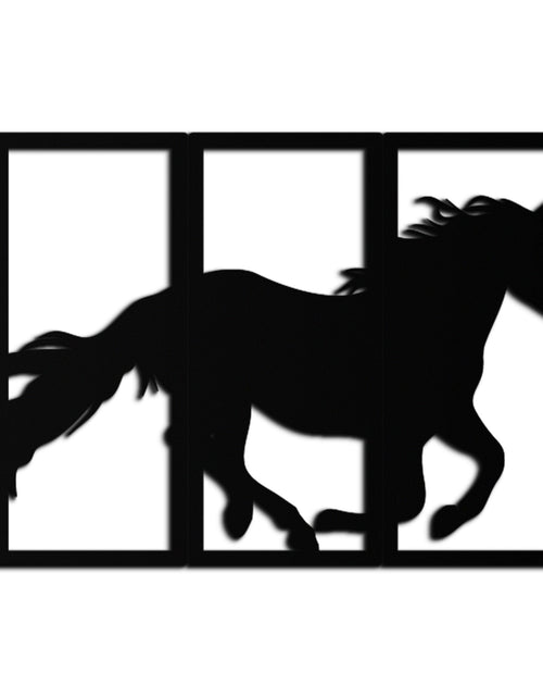 Load image into Gallery viewer, Galloping Horse Metal Wall Art – 3-Panel Western Decor - KAF270
