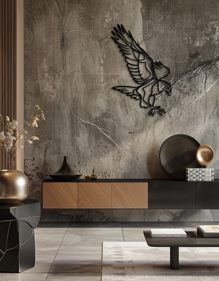 Eagle Metal Wall Art – Bold & Majestic Bird Decor - KAF271