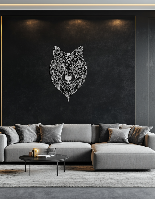 Resmi Galeri görüntüleyicisine yükleyin, Mandala Kurt Metal Duvar Sanatı - Boho Hayvan Duvar Dekoru - KAF272
