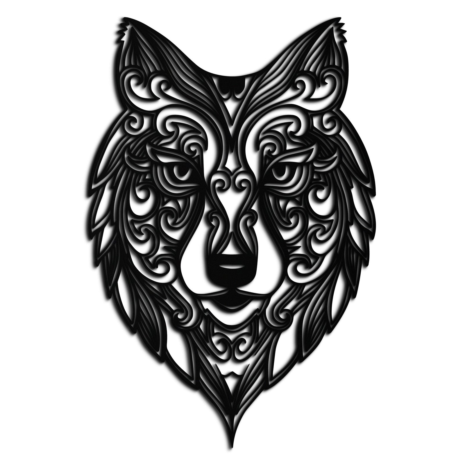 Mandala Kurt Metal Duvar Sanatı - Boho Hayvan Duvar Dekoru - KAF272