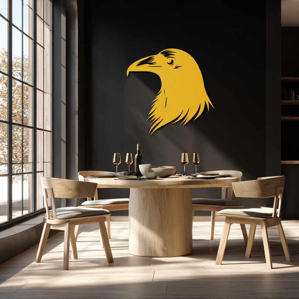 Raven Metal Wall Art - Mysterious Crow Silhouette Decor- KAF277