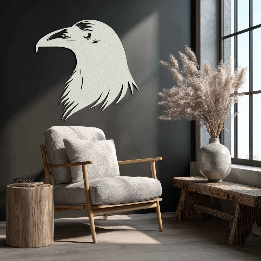 Raven Metal Wall Art - Mysterious Crow Silhouette Decor- KAF277